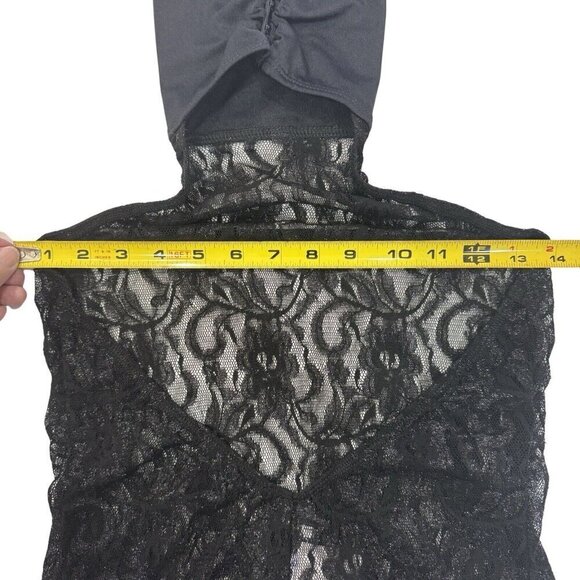 ALEXANDRA Dance Costume Blouson Tunic Top Textured Black Lace‎ Adult XS Backless - Picture 8 of 9